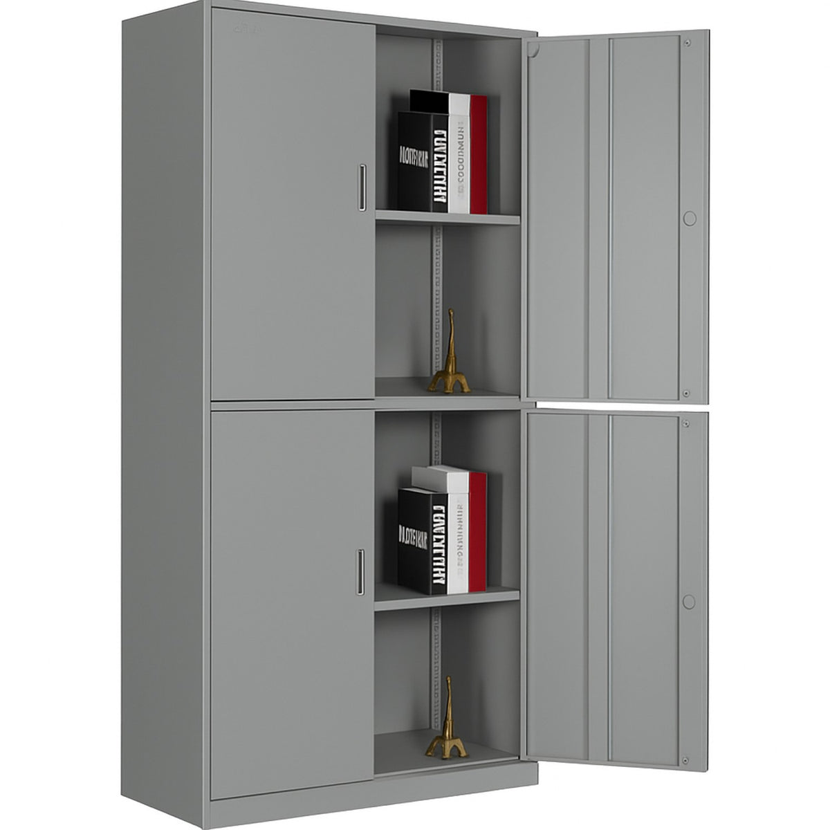 Professional Double Filing Cabinet 900x390x1800mm Grey - HDW04GREY