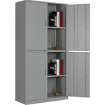 Professional Double Filing Cabinet 900x390x1800mm Grey - HDW04GREY