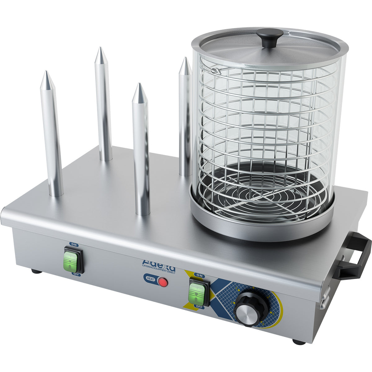 Commercial Hot dog warmer 4 bun spikes - HDW4