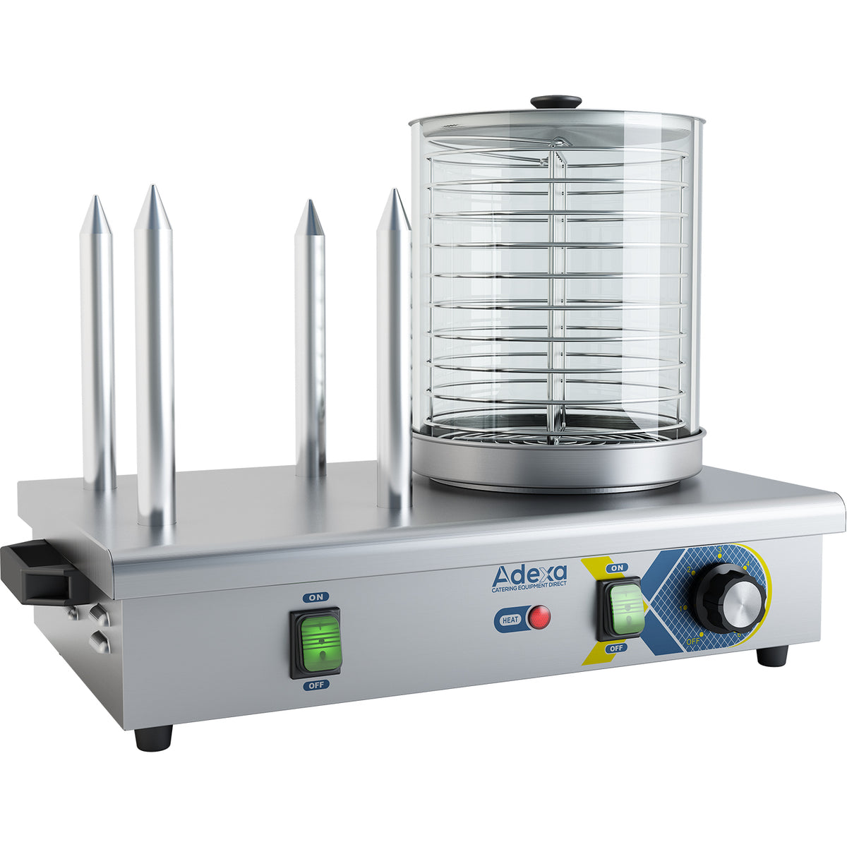 Commercial Hot dog warmer 4 bun spikes - HDW4