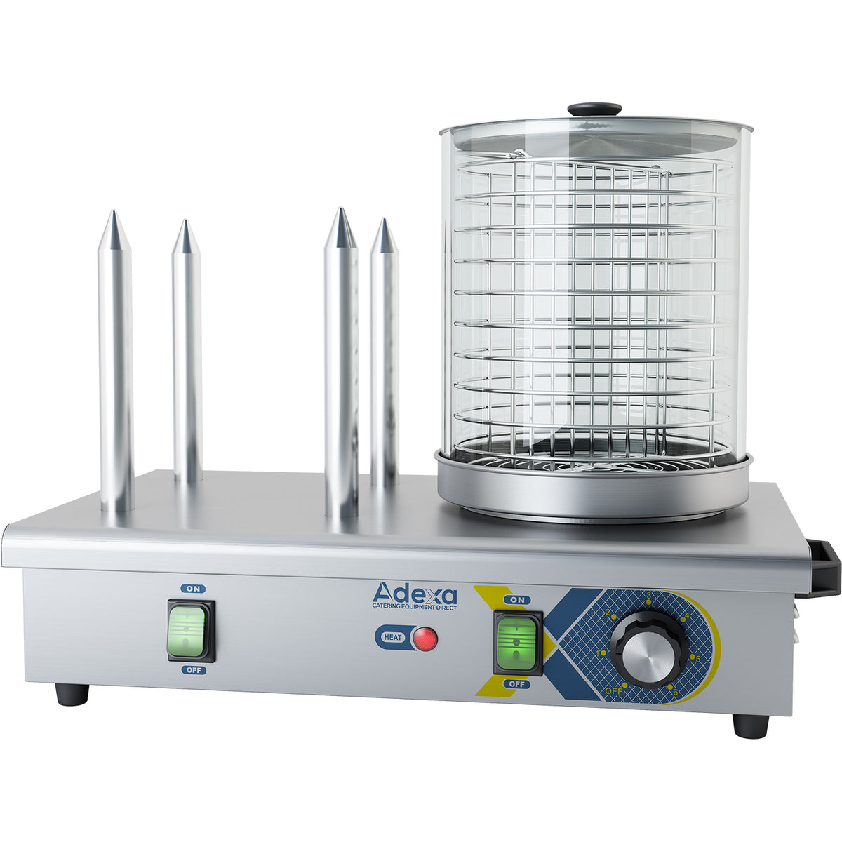 Commercial Hot dog warmer 4 bun spikes - HDW4
