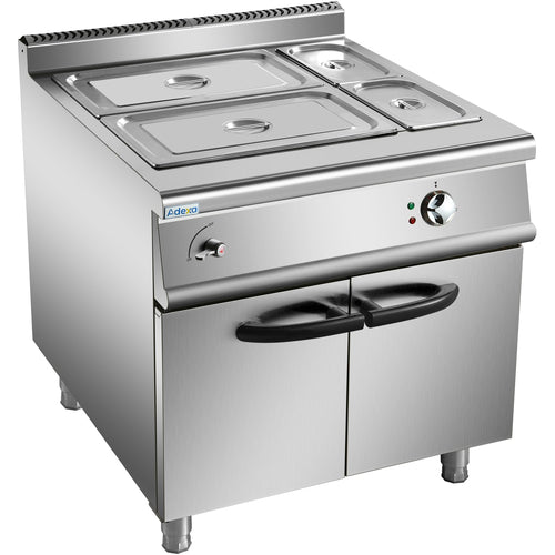 Commercial Electric Bain Marie with Cabinet 2xGN1/1 + 2xGN1/3 6kW 900mm Depth - HEB909A