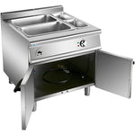 Commercial Electric Bain Marie with Cabinet 2xGN1/1 + 2xGN1/3 6kW 900mm Depth - HEB909A