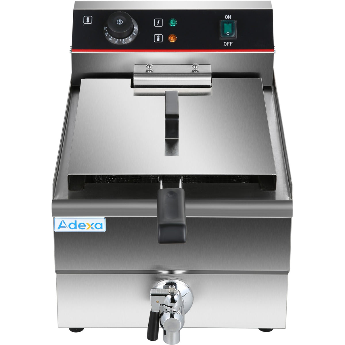 Commercial Fryer Single Electric 10 litre 3kW Countertop Drainage tap - HEF101V