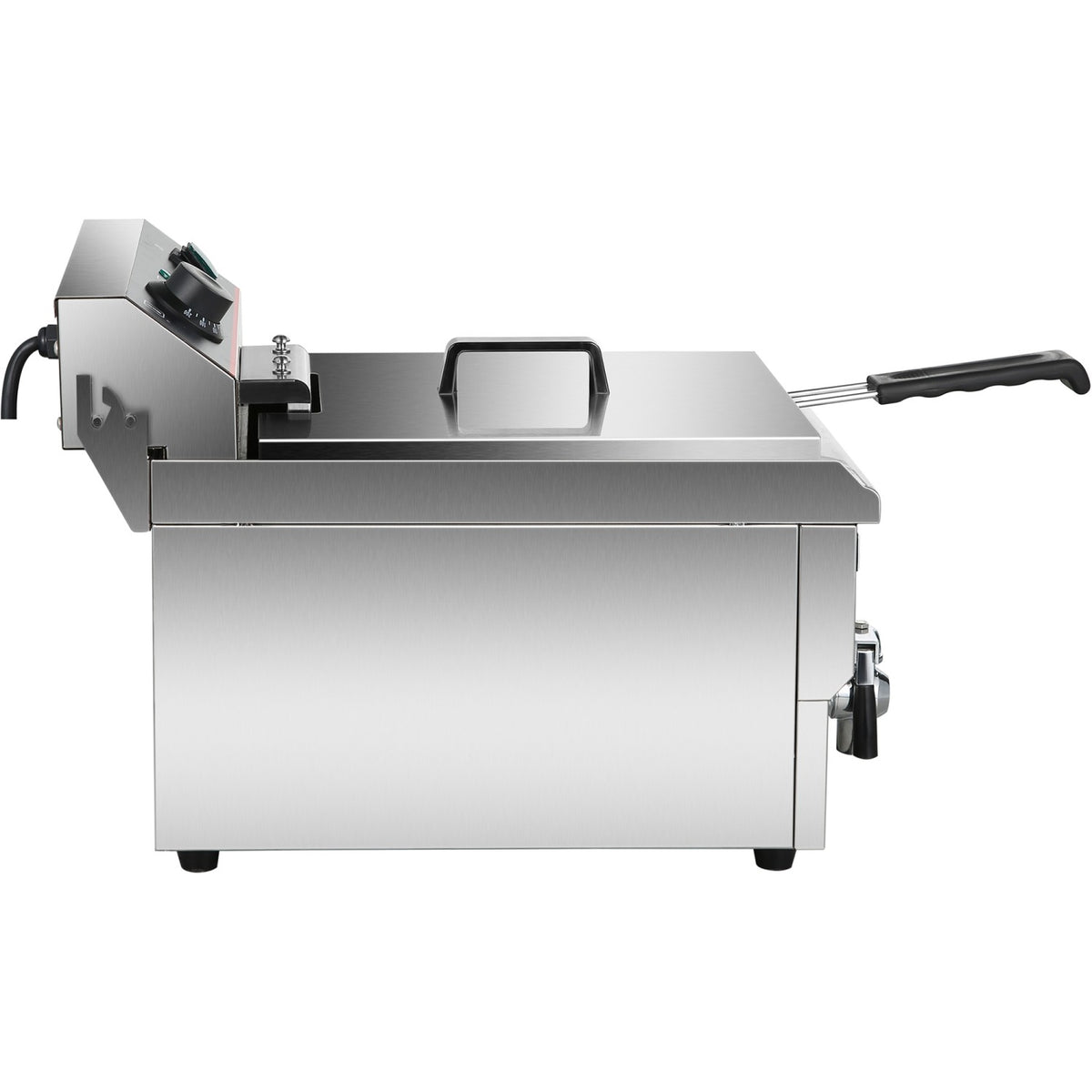 Commercial Fryer Single Electric 10 litre 3kW Countertop Drainage tap - HEF101V