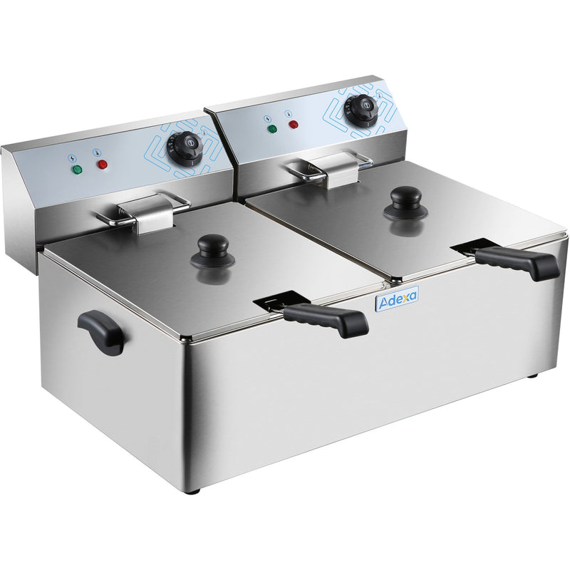 Commercial Fryer Double Electric 2x11 litre 7kW Countertop - HEF11L2