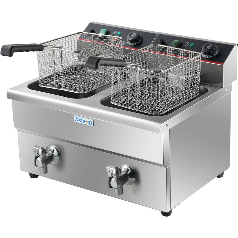 Commercial Fryer Double Electric 2x12 litre 6.5kW Countertop - HEF12L2