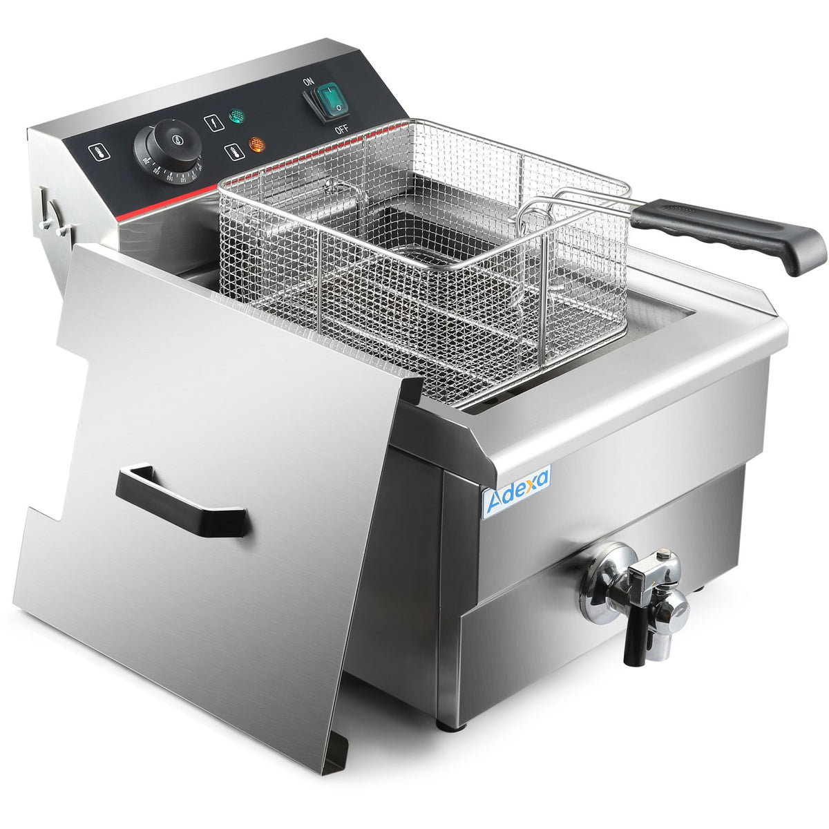 Commercial Fryer Single Electric 10 litre 3kW Countertop Drainage tap - HEF131V