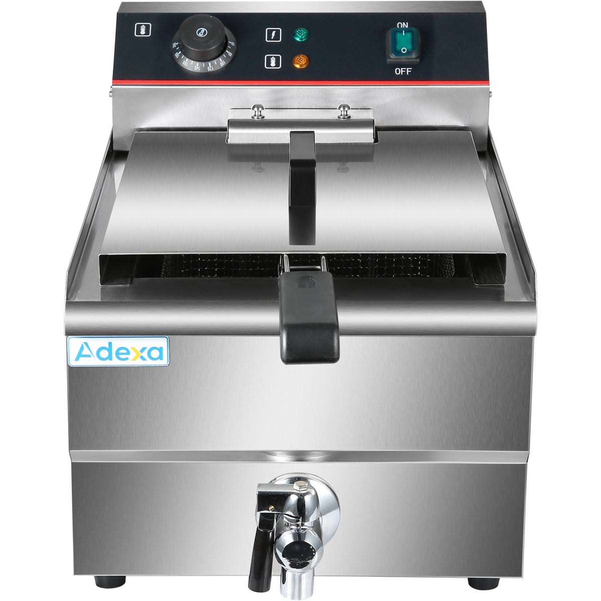 Commercial Fryer Single Electric 10 litre 3kW Countertop Drainage tap - HEF131V