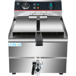 Commercial Fryer Single Electric 10 litre 3kW Countertop Drainage tap - HEF131V