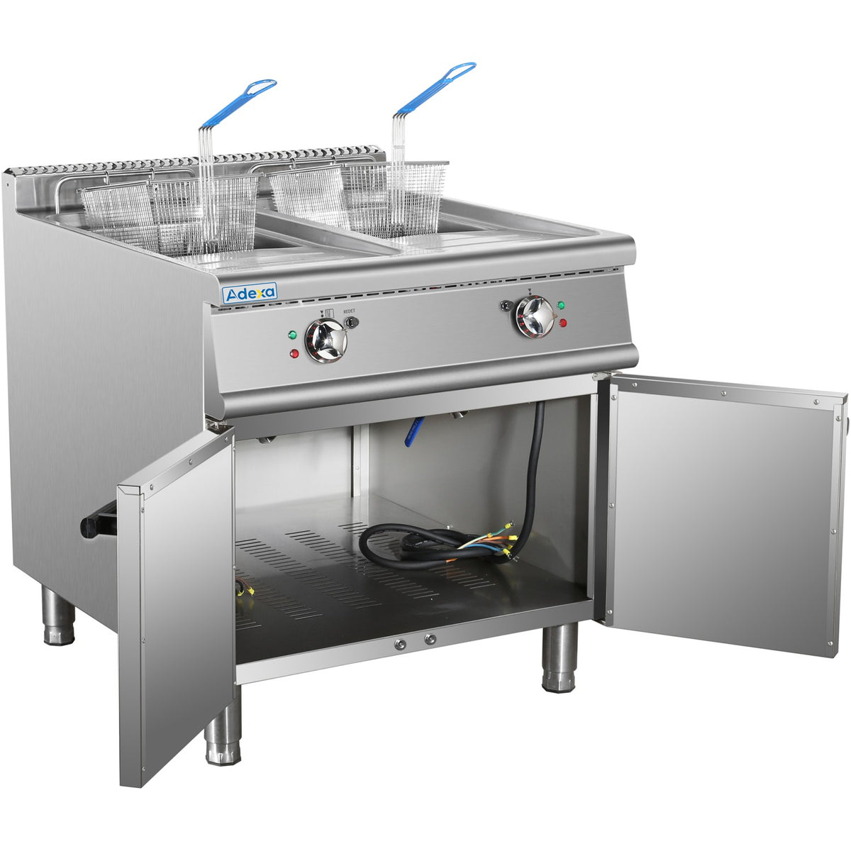 Commercial Fryer Twin Tank Electric 46 litre 24kW Freestanding - HEF708