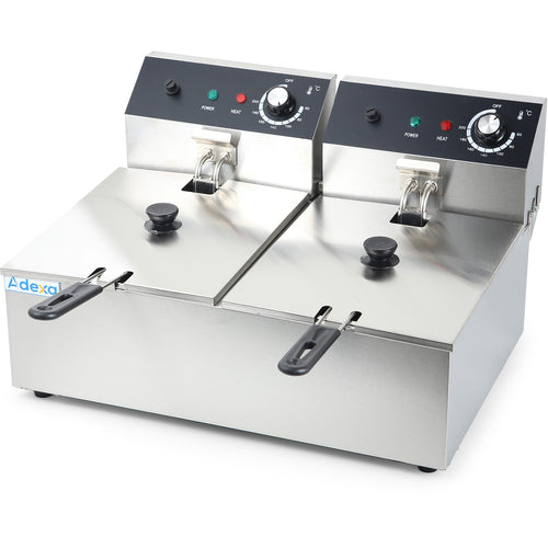 Commercial Fryer Double Electric 2x6 litre 5kW Countertop - HEF82A