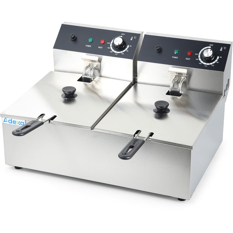 Commercial Fryer Double Electric 2x6 litre 5kW Countertop - HEF82A