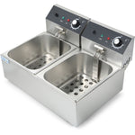 Commercial Fryer Double Electric 2x6 litre 5kW Countertop - HEF82A