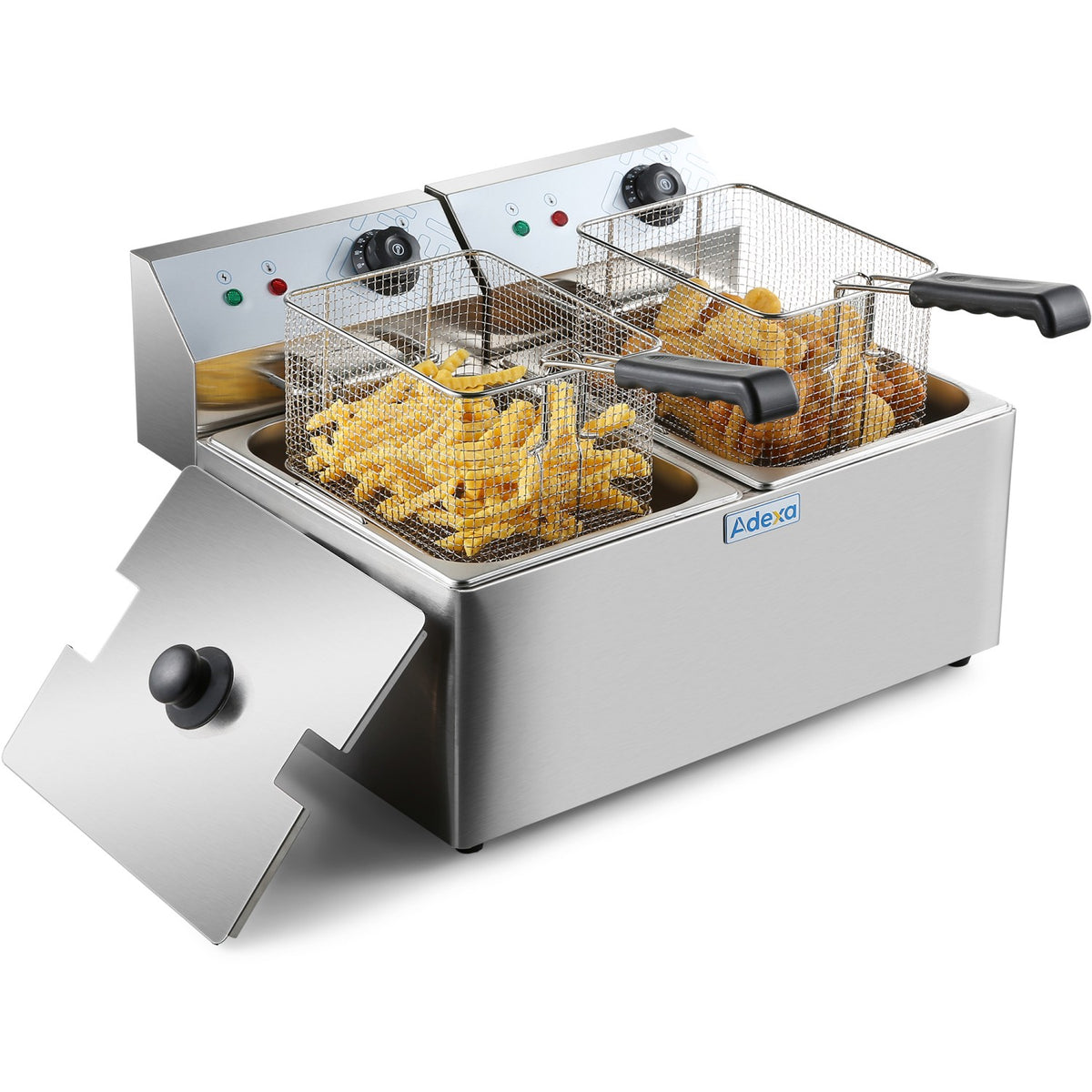 Commercial Fryer Double Electric 2 x 8 litre 6.5kW Countertop - HEF8L2