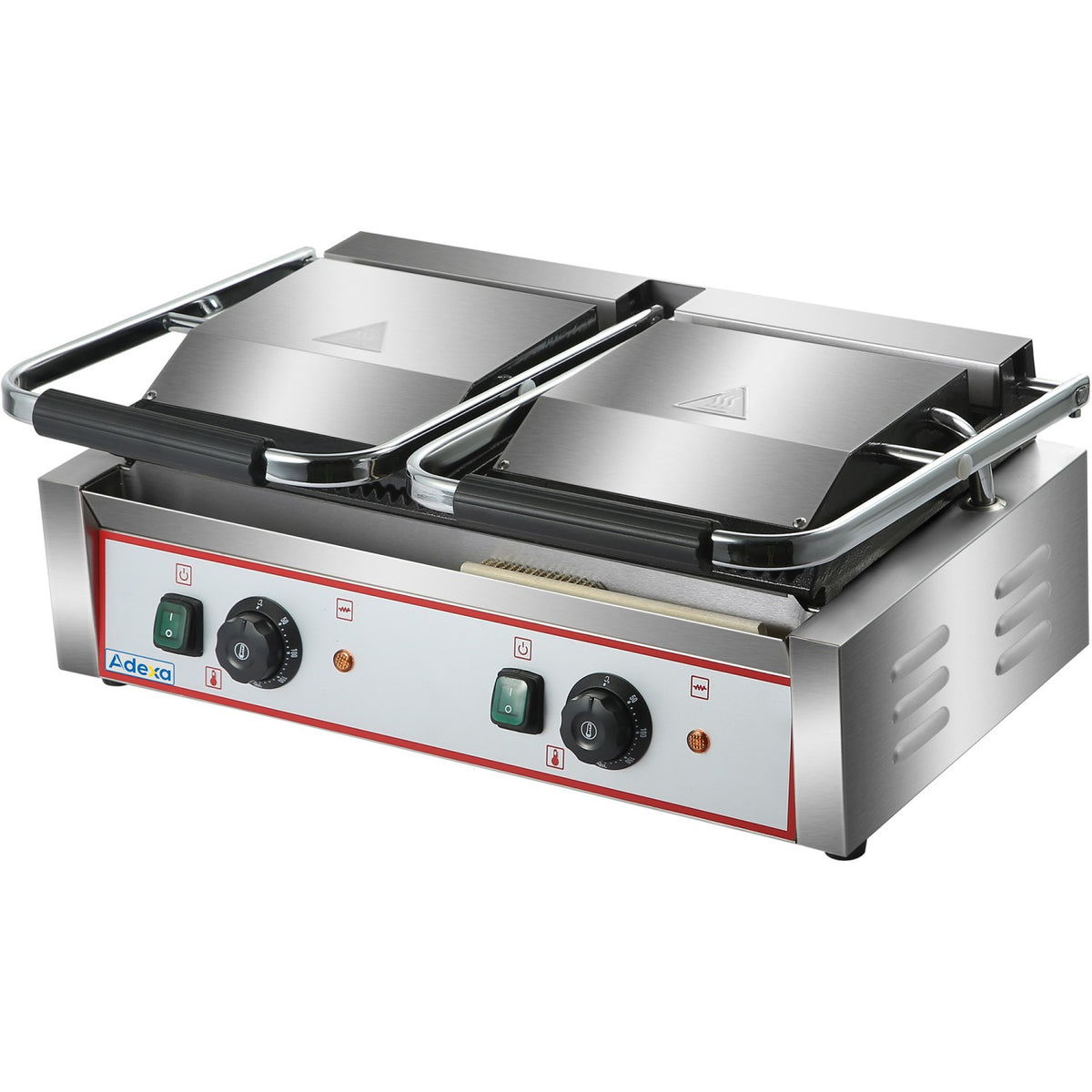 Heavy Duty Twin Panini Contact grill Ribbed 3.6kW Dual Zone - HEG813