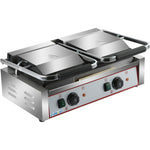 Heavy Duty Twin Panini Contact grill Ribbed 3.6kW Dual Zone - HEG813