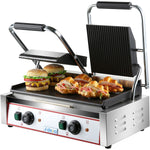 Heavy Duty Twin Panini Contact grill Ribbed/Smooth 3.6kW Dual Zone - HEG813A