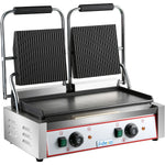 Heavy Duty Twin Panini Contact grill Ribbed/Smooth 3.6kW Dual Zone - HEG813A