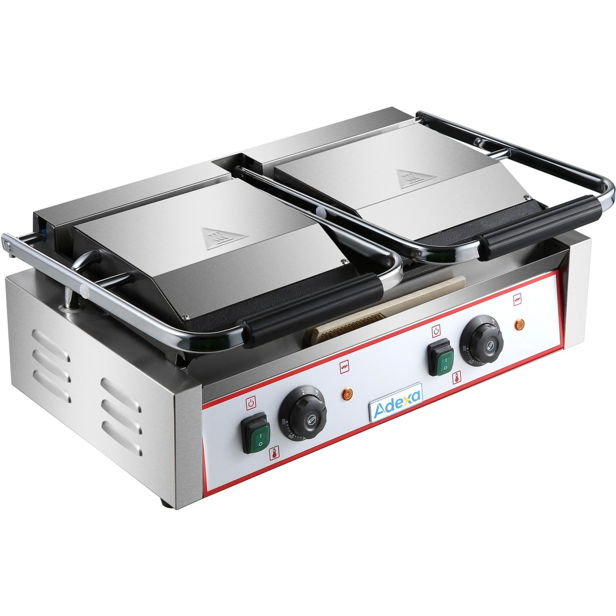 Heavy Duty Twin Panini Contact grill Ribbed/Smooth 3.6kW Dual Zone - HEG813A
