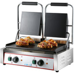 Heavy Duty Twin Panini Contact grill Smooth 3.6kW Dual Zone - HEG813B