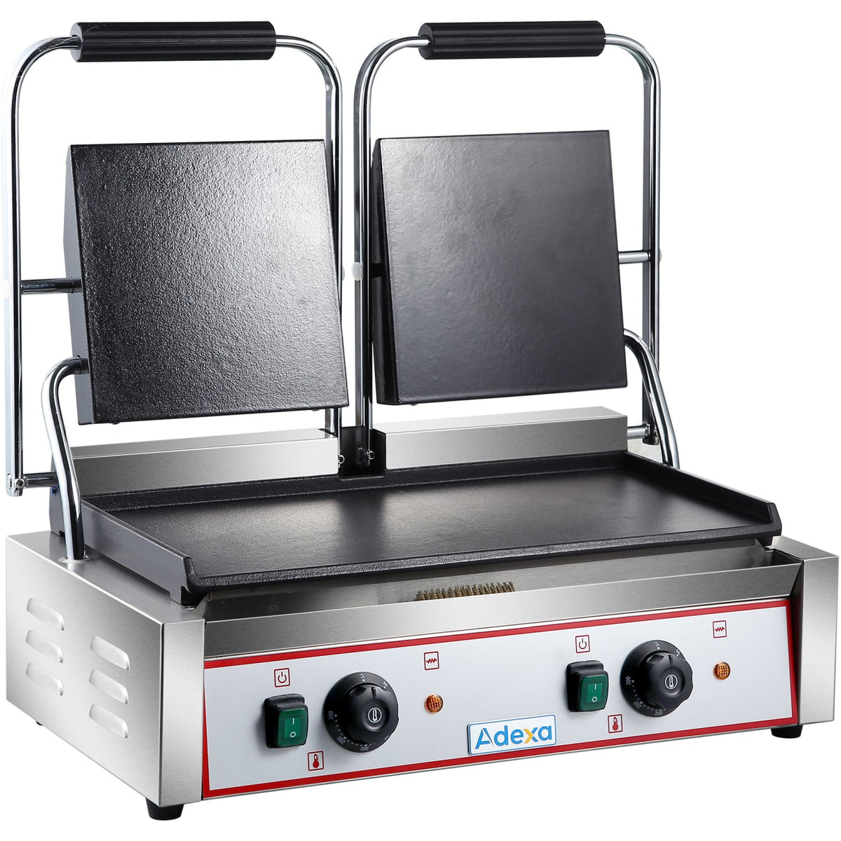 Heavy Duty Twin Panini Contact grill Smooth 3.6kW Dual Zone - HEG813B