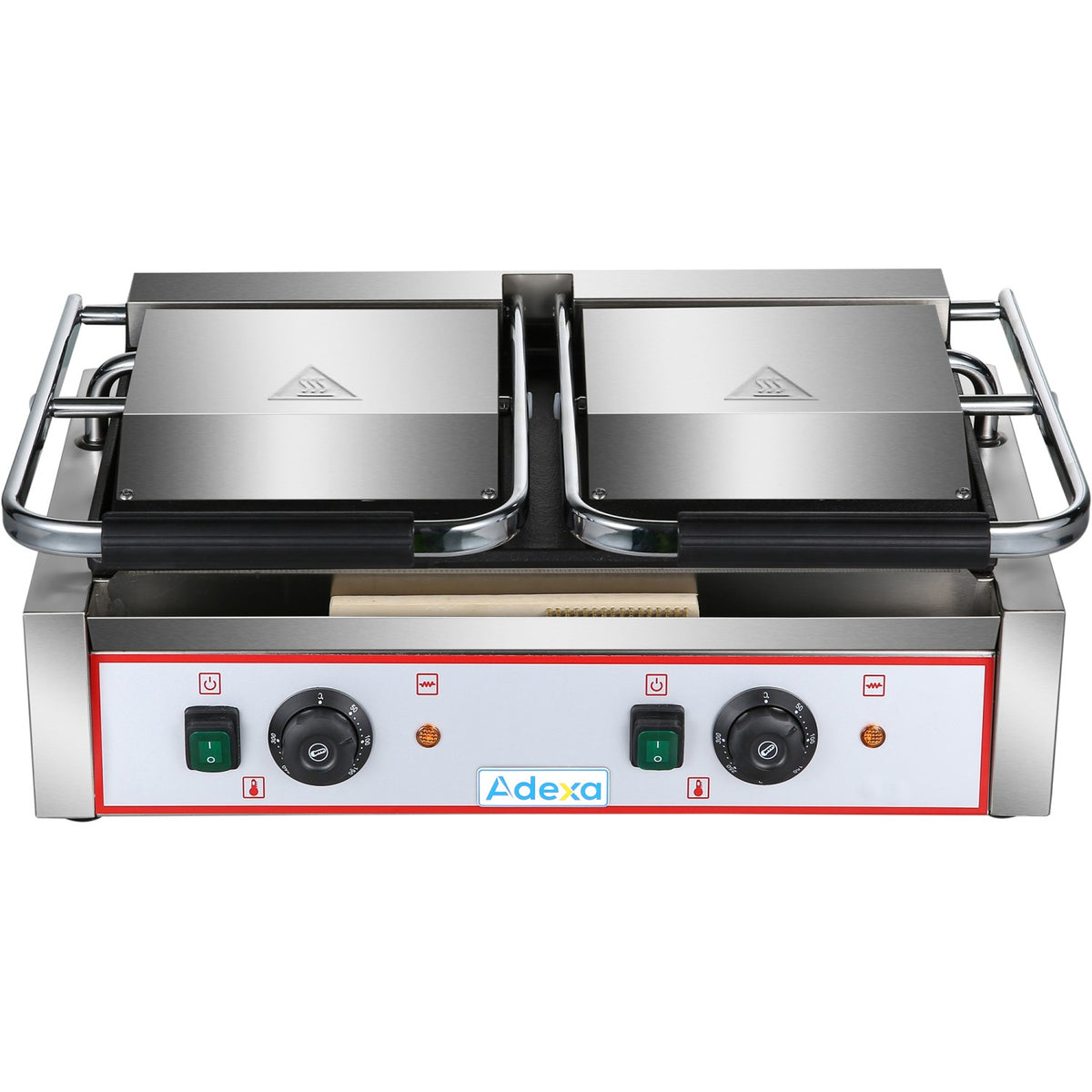 Heavy Duty Twin Panini Contact grill Smooth 3.6kW Dual Zone - HEG813B