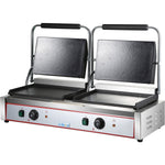 Heavy Duty Twin XL Panini Contact grill Smooth 4.4kW Dual Zone - HEG813EB