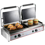 Heavy Duty Twin XL Panini Contact grill Smooth 4.4kW Dual Zone - HEG813EB