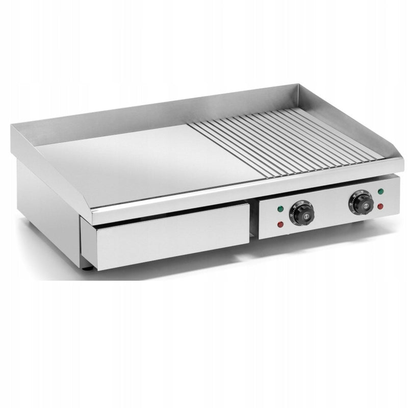 Commercial Griddle Smooth/Ribbed 730x470x240mm 4.4kW Electric - HEG822