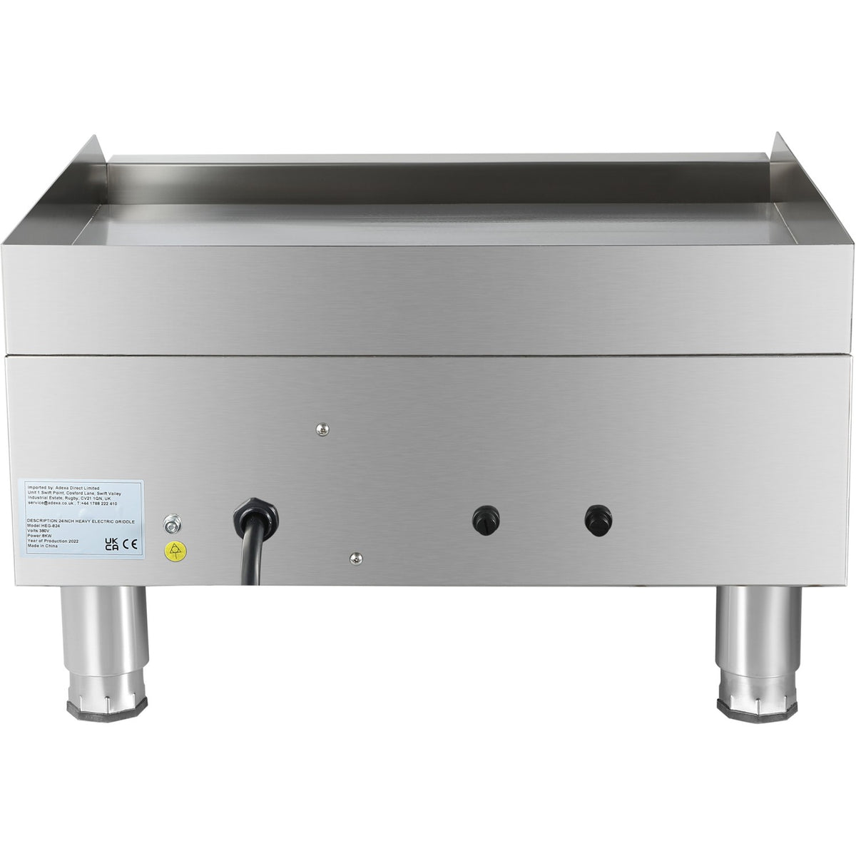 Commercial Griddle Smooth 610x620x360mm 8kW Electric - HEG824