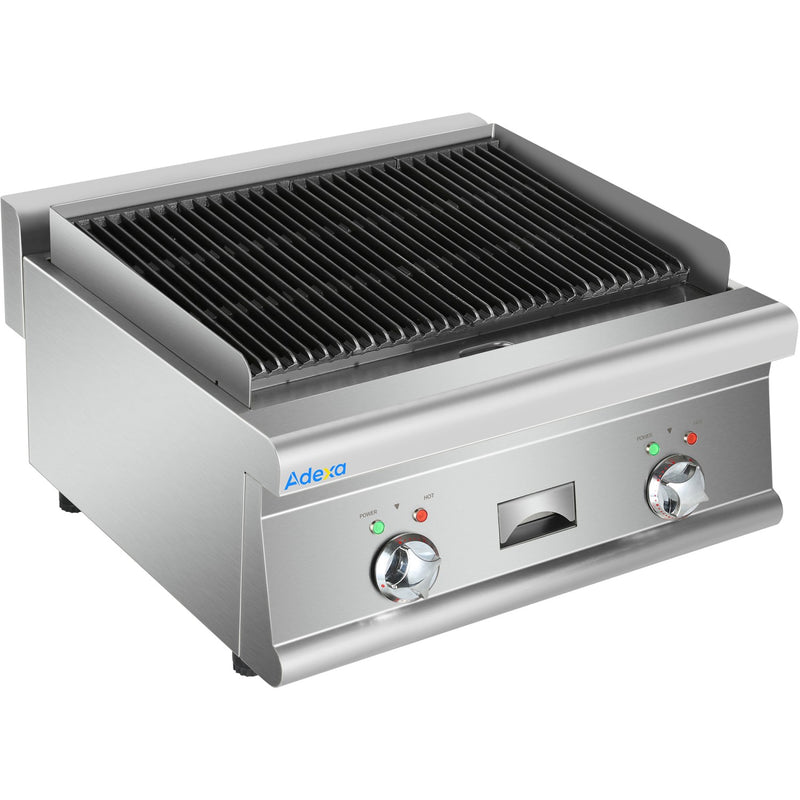 Commercial Electric Lava rock Grill 2 zones 4.8kW Countertop - HEL607