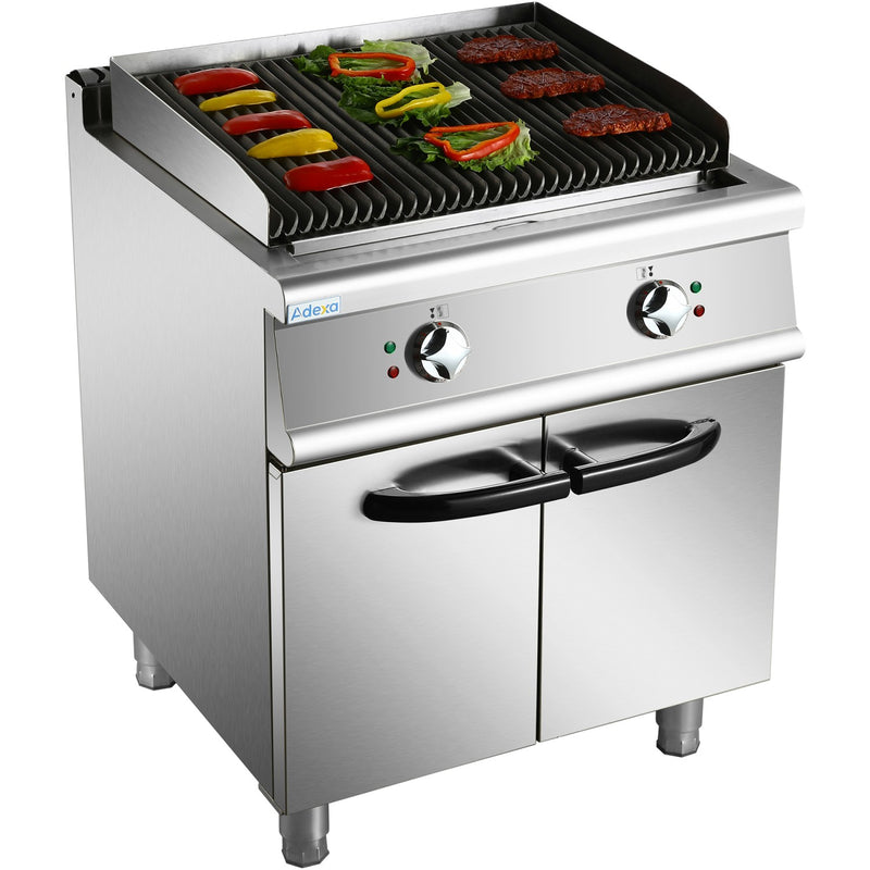 Professional Electric Lava Rock Grill with Cabinet Base 9kW 700mm Depth - HEL707A