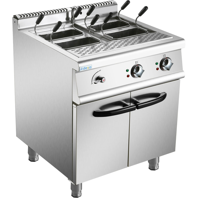Professional Pasta cooker 30 Litres Electric 12kW Floor standing with Cabinet Base 700mm Depth - HEN715A