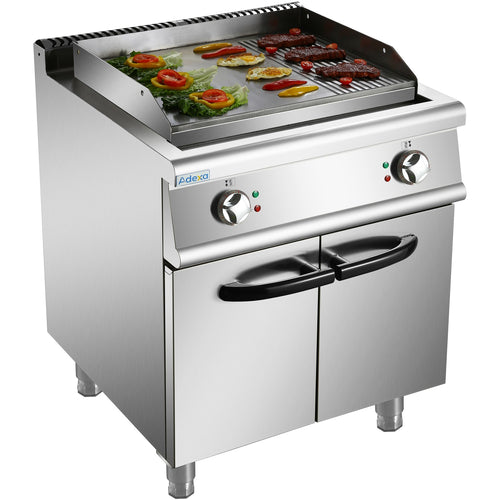 Professional Electric Griddle with Cabinet Base 9kW Smooth/Ribbed 700mm Depth - HER706A