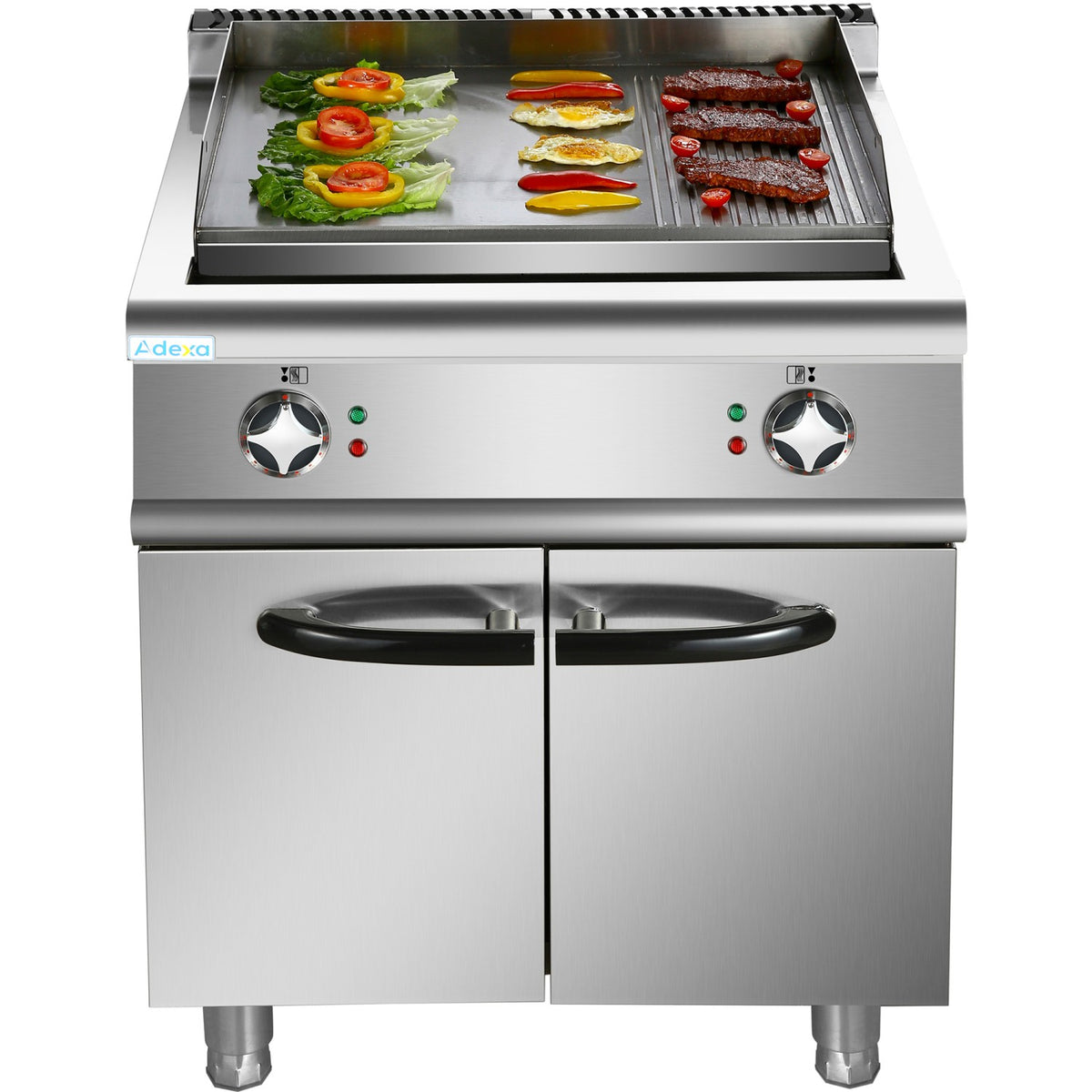 Professional Electric Griddle with Cabinet Base 9kW Smooth/Ribbed 700mm Depth - HER706A
