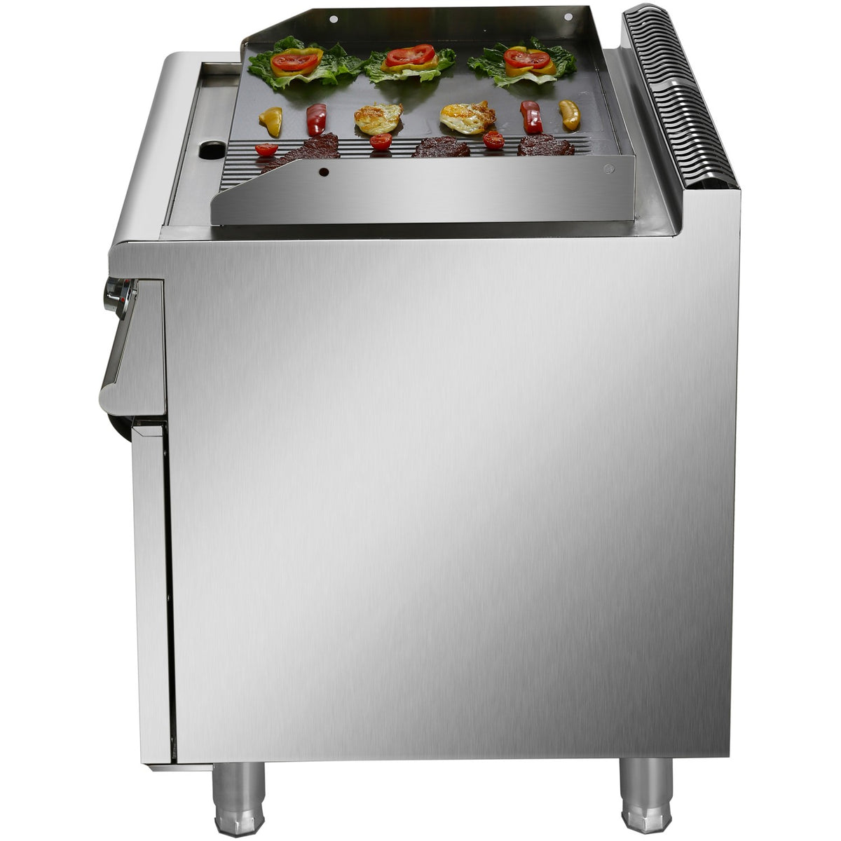 Professional Electric Griddle with Cabinet Base 9kW Smooth/Ribbed 700mm Depth - HER706A