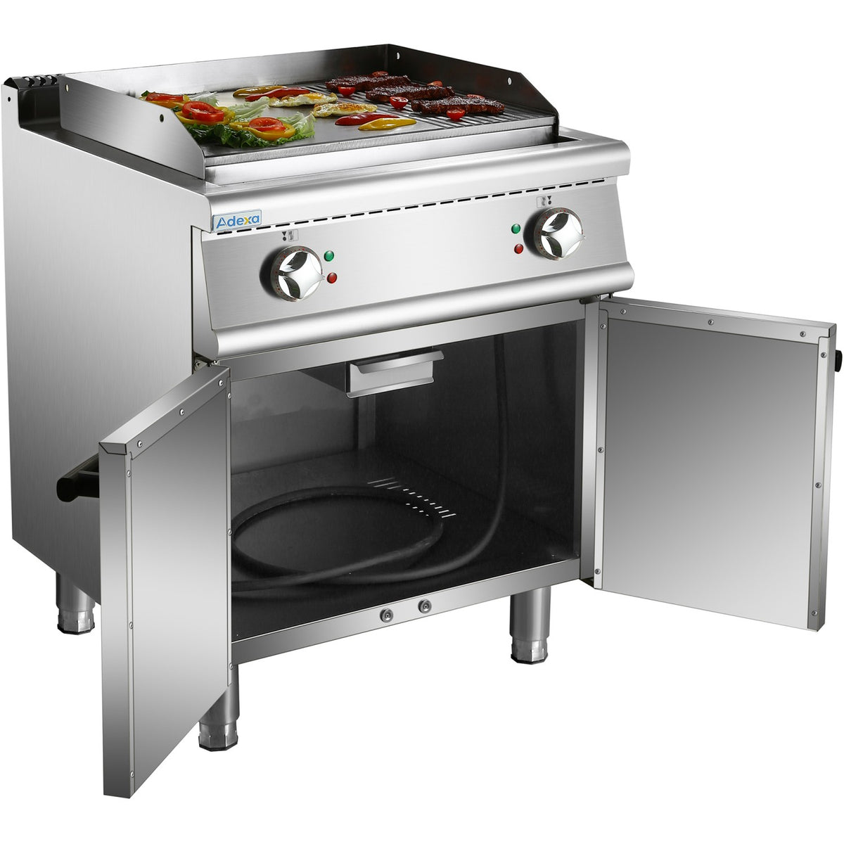 Professional Electric Griddle with Cabinet Base 9kW Smooth/Ribbed 700mm Depth - HER706A