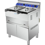 Professional Twin Basket Free standing Gas Fryer Twin tank 36 litres - HGF182C