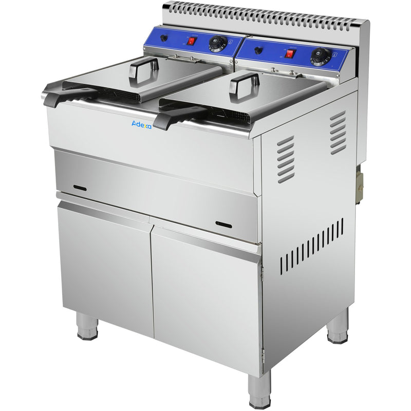 Professional Twin Basket Free standing Gas Fryer Twin tank 36 litres - HGF182C
