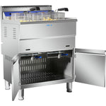 Professional Twin Basket Free standing Gas Fryer Twin tank 36 litres - HGF182C
