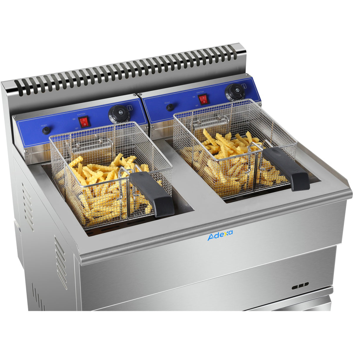 Professional Twin Basket Free standing Gas Fryer Twin tank 36 litres - HGF182C