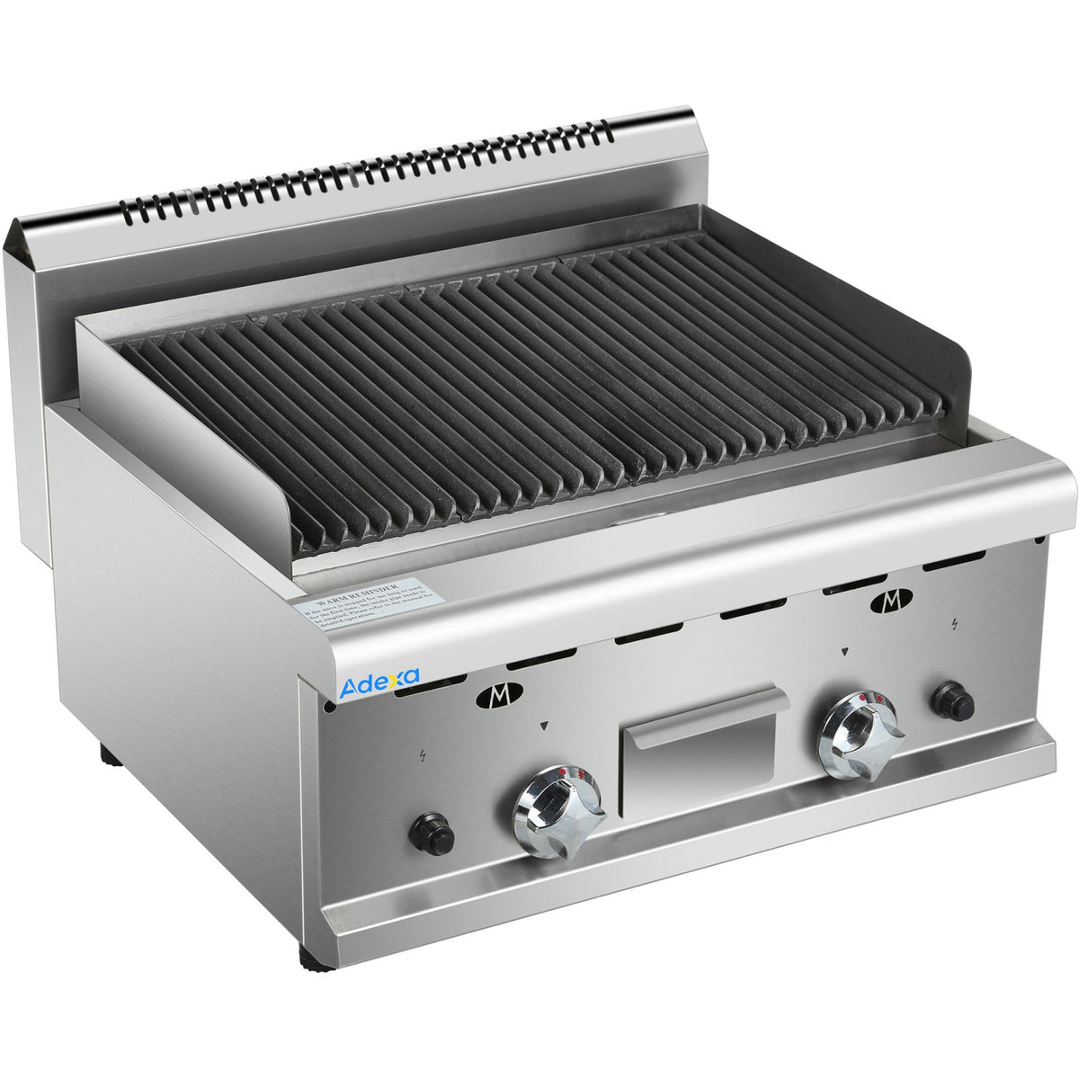 Commercial Gas Lava rock Grill 2 zones Countertop - HGL607