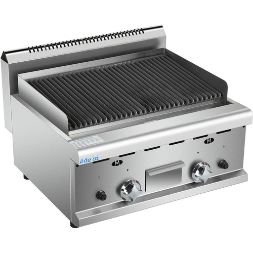 Commercial Gas Lava rock Grill 2 zones Countertop - HGL607