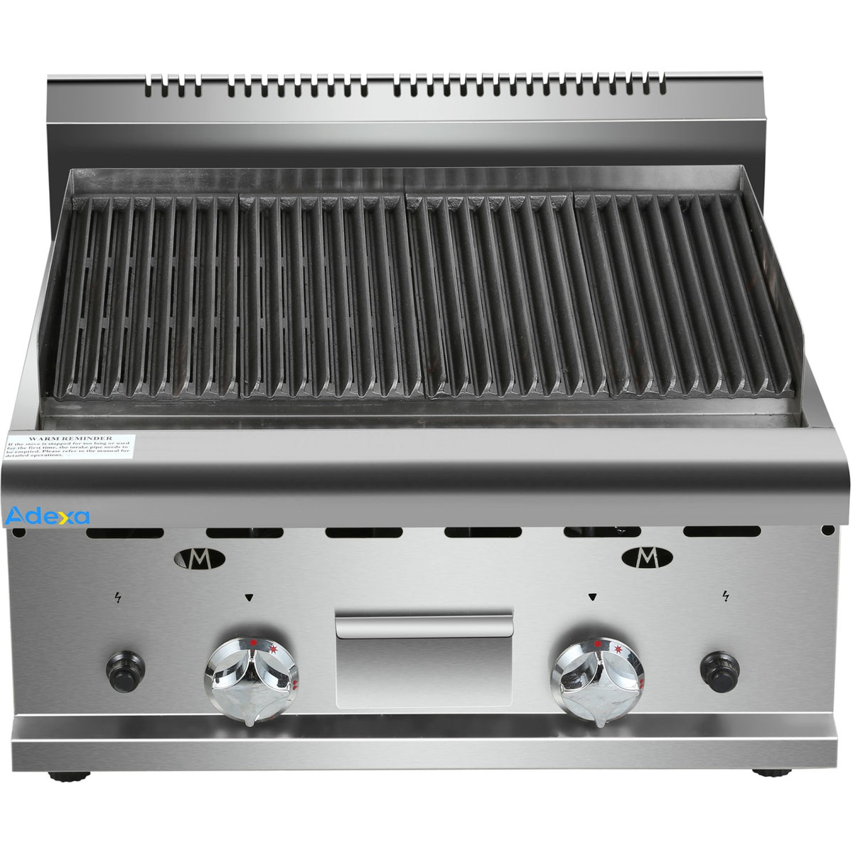 Commercial Gas Lava rock Grill 2 zones Countertop - HGL607