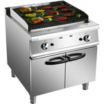 Professional Gas Lava Rock Grill with Cabinet Base 18kW 900mm Depth - HGL907