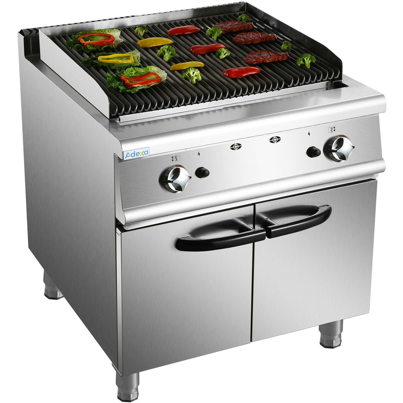 Professional Gas Lava Rock Grill with Cabinet Base 18kW 900mm Depth - HGL907