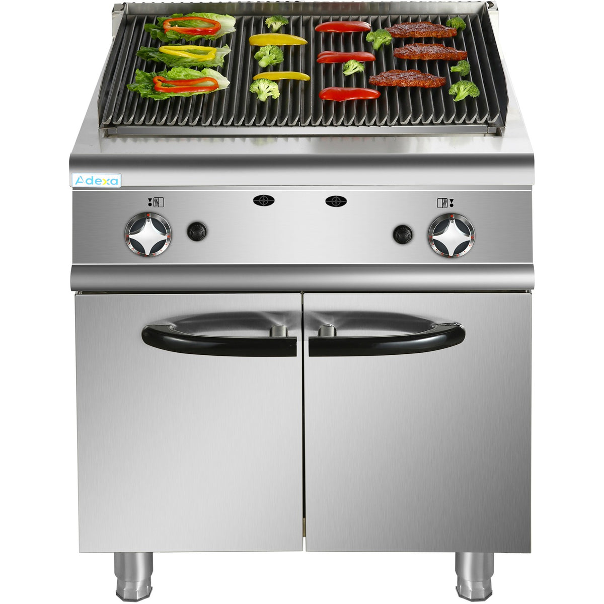 Professional Gas Lava Rock Grill with Cabinet Base 18kW 900mm Depth - HGL907