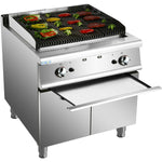 Professional Gas Lava Rock Grill with Cabinet Base 18kW 900mm Depth - HGL907