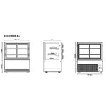 Cake Display Showcase 1000mm 2 Shelves Black & Stainless Steel - HL1000ER2